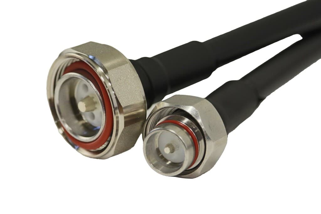 5-units min. Rosenberger  1/2 S SUPERFLEX JUMPER ASSEMBLY - 7/16 DIN MALE STRAIGHT TO 4.3-10 MALE STRAIGHT. PIM TESTED. LENGTH: 4 FEET - SLJ12SP-60M64M-4FT-00