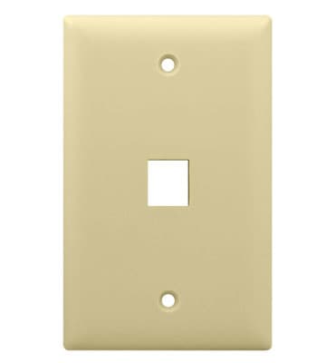 106-units min. Premier Faceplate Single Gang One Port In Light Almond.  Faceplate Is A Keystone Style Plate And Will Accept Modular Keystone Style Inserts. - PT-KSFP1-LA