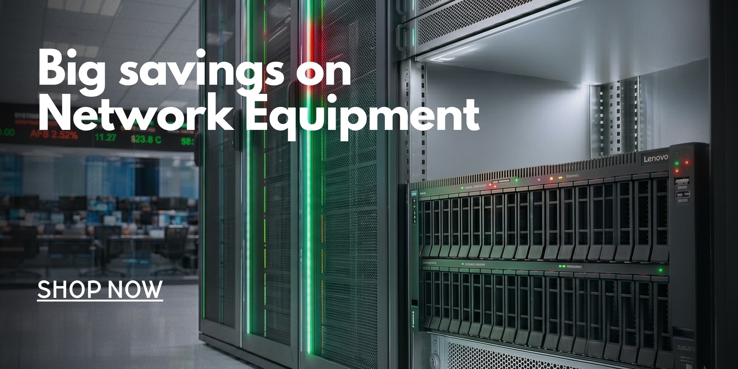 Big savings on Network Equipment — Lenovo server rack