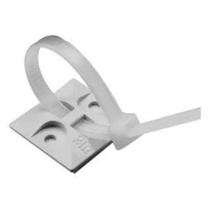 1000-units min. Corning Cable Ties Mounting Base, Natural, 1 In X 1 In, 4-way Adhesive Mount - 80130002928