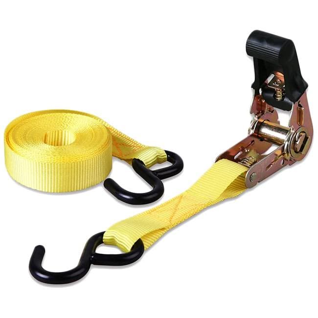 6-units min. Cartman Ratchet "1"" x 15' Ratchet Strap w/S-Hook - 4 pack" - UPC-QI-IKX4-0QRV