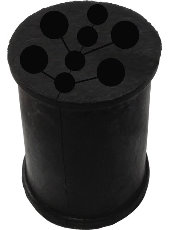 8-units min. Rosenberger HANGER ADAPTER GROMMET WITH FOUR 7MM FIBER HOLES AND FOUR HOLES FOR 122 POWER WIRE - CX791-4712