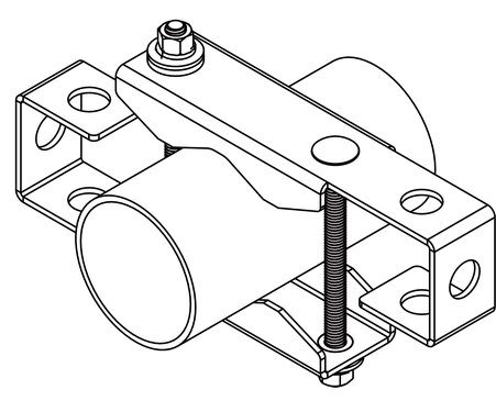 2-units min. Rosenberger Round Member Cable Support Bracket With 6 Holes For Snap In Hangers Hot Dipped Galvanized - D-SSPG3206