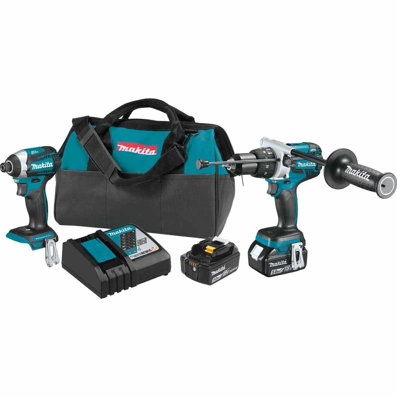 Makita XT268T – 18V LXT Brushless Cordless 2-Piece Combo Kit – Lithium-Ion Battery – Hammer Driver-Drill and Impact Driver