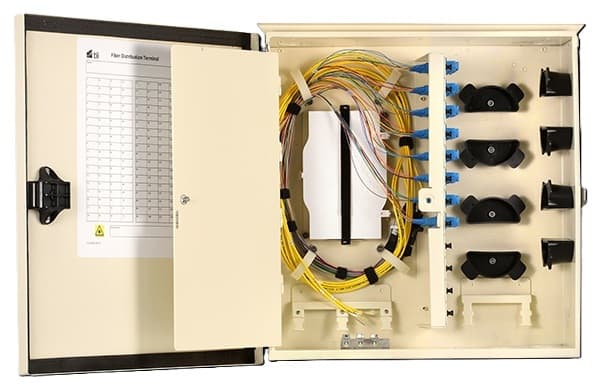 2-units min. TII Technologies Inc 12 Slot Nema 4 Empty Wall Mount Fiber Distribution Terminal Enclosure Putty White - FDT2