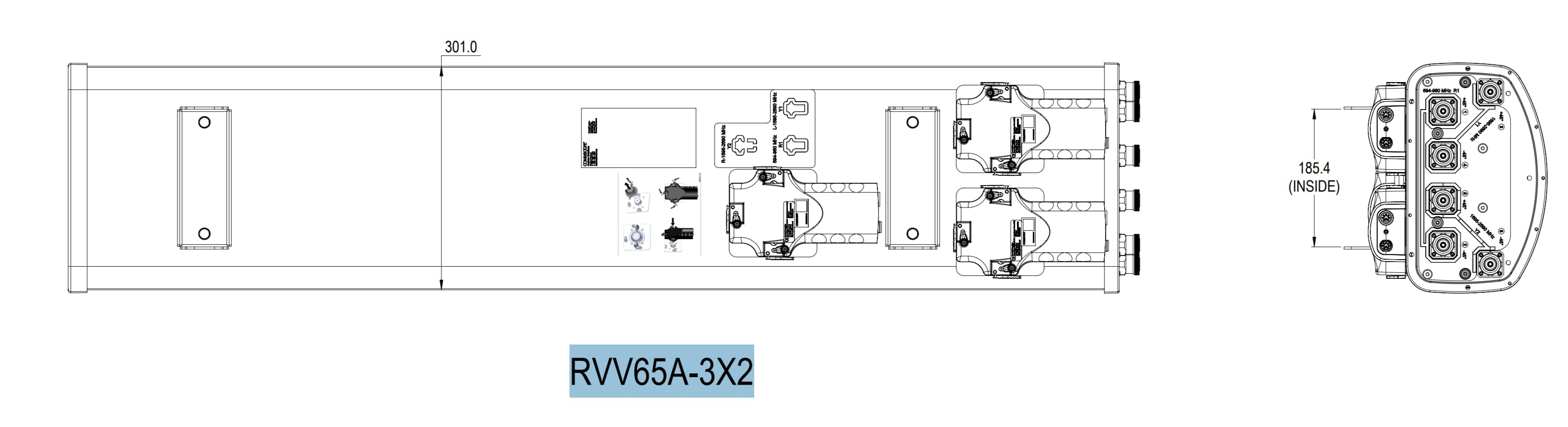 CommScope RVV65A-3X2 - Antenna, Multi Band 65hbw 4ft With Ret