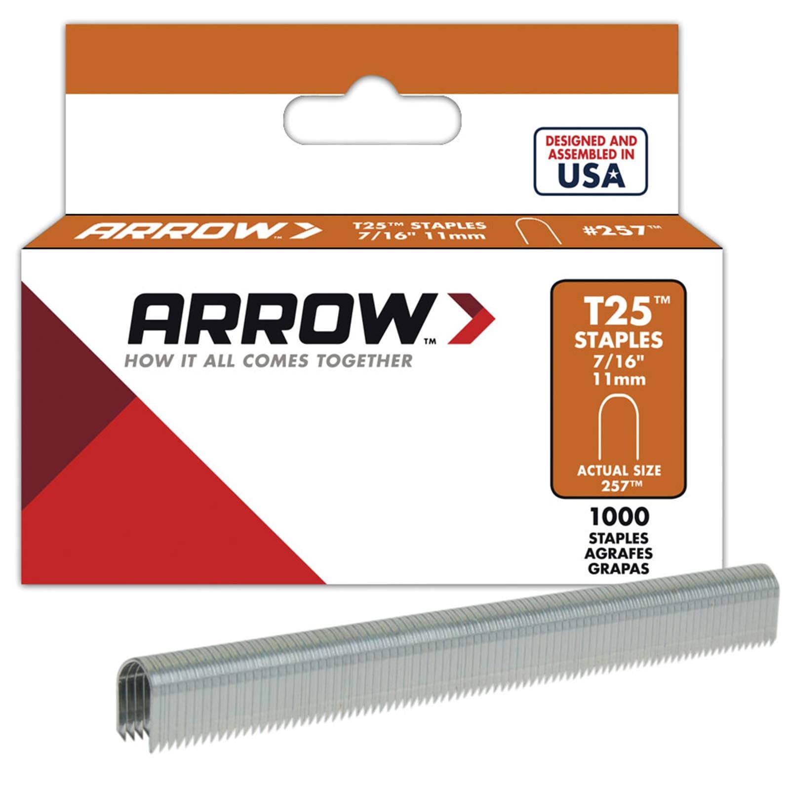 11-units min. Arrow Fastener Staples 7/16Inch Galvanized For T25 - 257