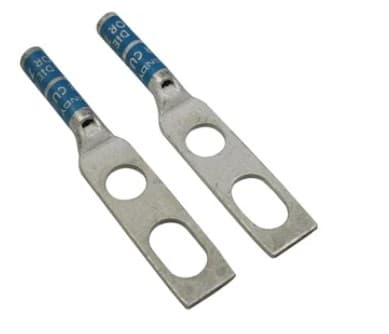 Generic Brand YAZ2C2TC38SL - #2 Brown Awg Two-hole Long Barrel 3/8 Stud Hole, With 3/4-1 Slotted Spacing Universal Lug With Window (i22-38u)