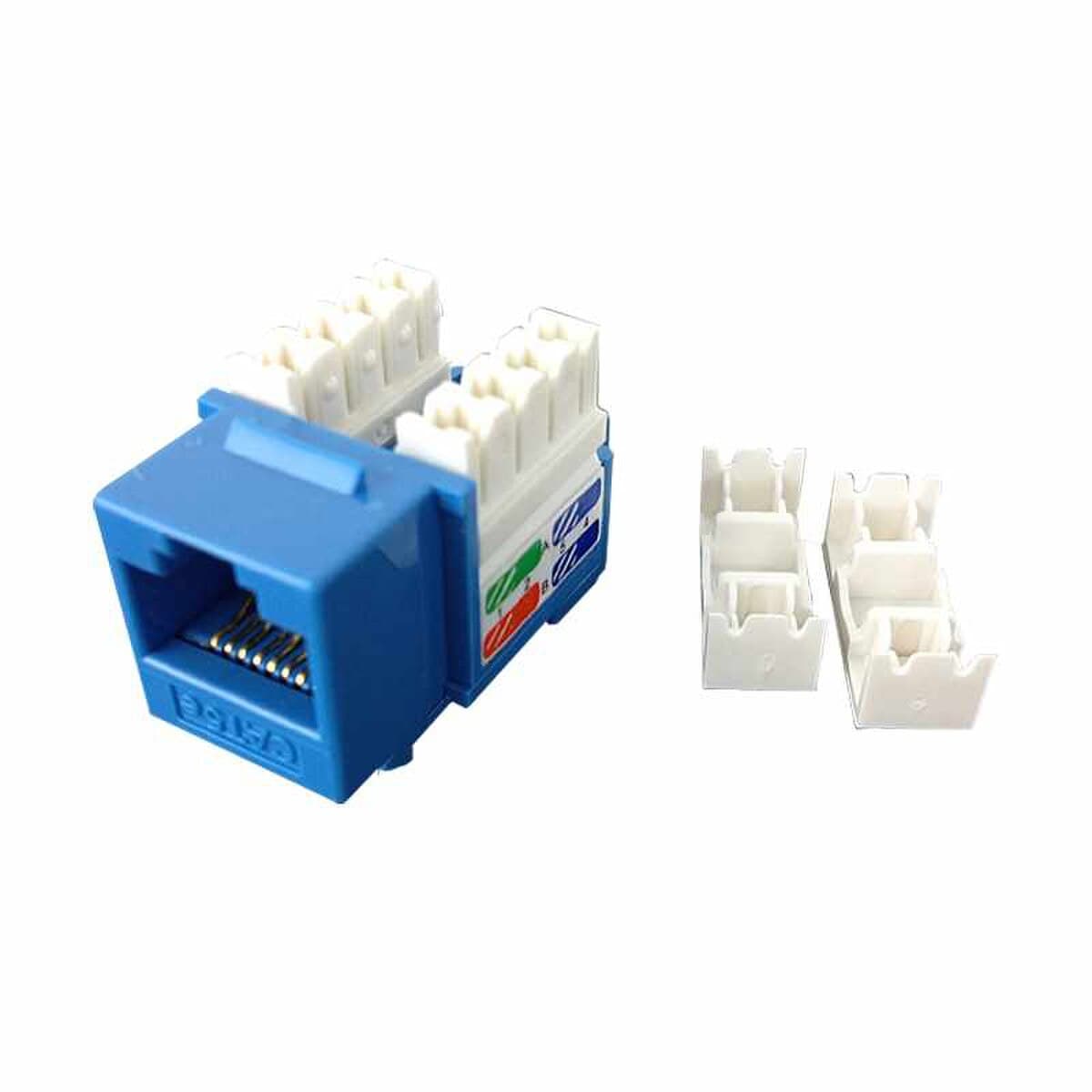 Premier PT-KJKC5-23-BULK - Jack Module Insert Category 5 Enhanced Rj45 In Blue. Universal Color Code Labelling For 110 Style Punchdown Termination. Jack Module Can Be Used With The Premier Pt-ez90 Termination Tool. Bulk Package Of 25 Jacks. Ea=pk