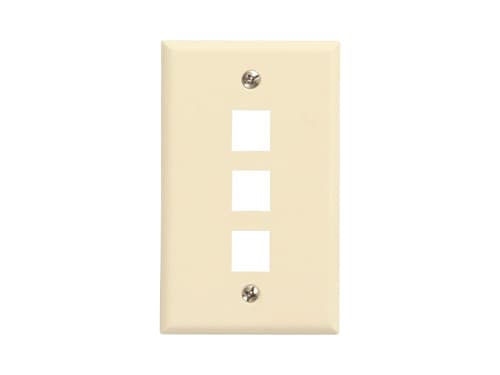 288-units min. Premier Faceplate Single Gang Three Port In Light Almond. Faceplate Is A Keystone Style Plate And Will Accept Modular Keystone Style Inserts. - PT-KSFP3-LA