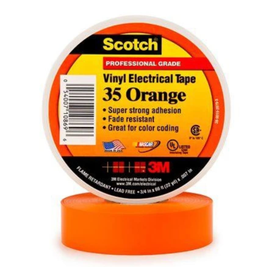 3M 80610834022 - Tape Orange 3/4 X 66 Electrical Tape