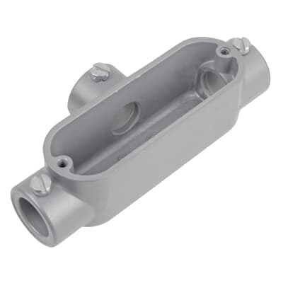 ABB Installation Products BT-1 - 1/2 Inch Set Screw Die Cast Aluminum Conduit Body, T-style. For Use With Emt Conduit.