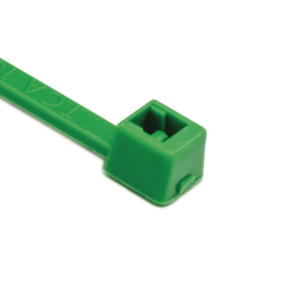 1667-units min. HellermannTyton 116-01815 - T18R-PA66-GN Cable Tie, 4 in / 100 mm, Green PA66, 18 lb / 80 N, 100-Pack