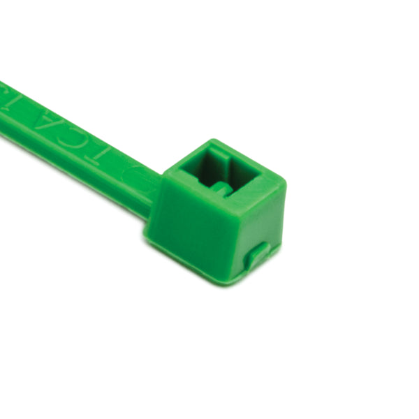 1667-units min. HellermannTyton 116-01815 - T18R-PA66-GN Cable Tie, 4 in / 100 mm, Green PA66, 18 lb / 80 N, 100-Pack