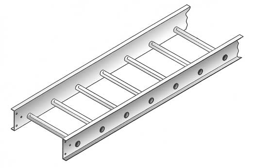 Valmont LT-12-4D - 12" x 12' Straight Aluminum Cable Tray