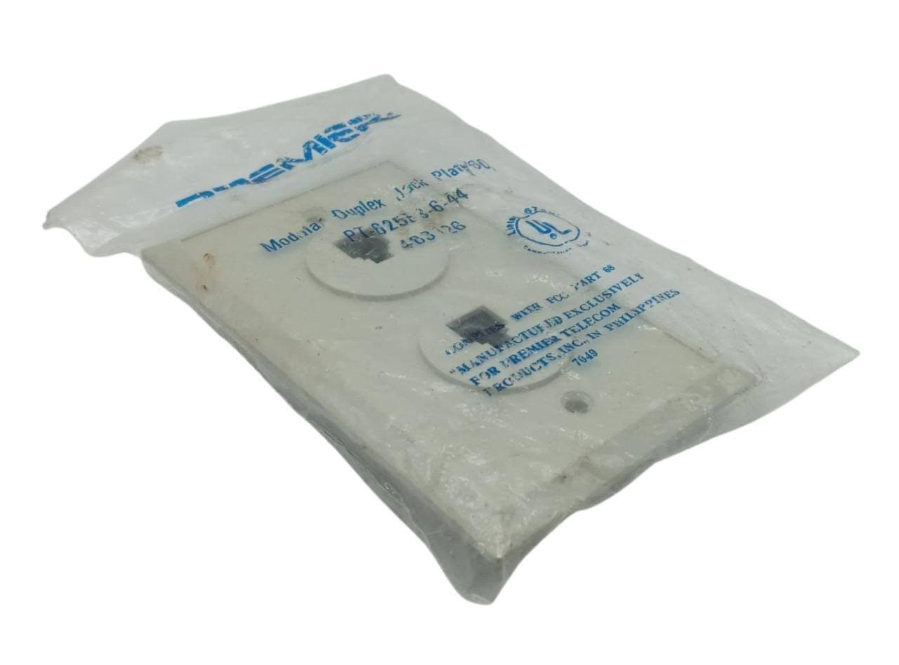23-units min. Premier Flush Mount Jack 6 Conductor Ash Duplex Rj11c 1- Or 2-line. One-piece Unit With Two Independent Jacks And Mounting Screws - PT-625B3-6-44