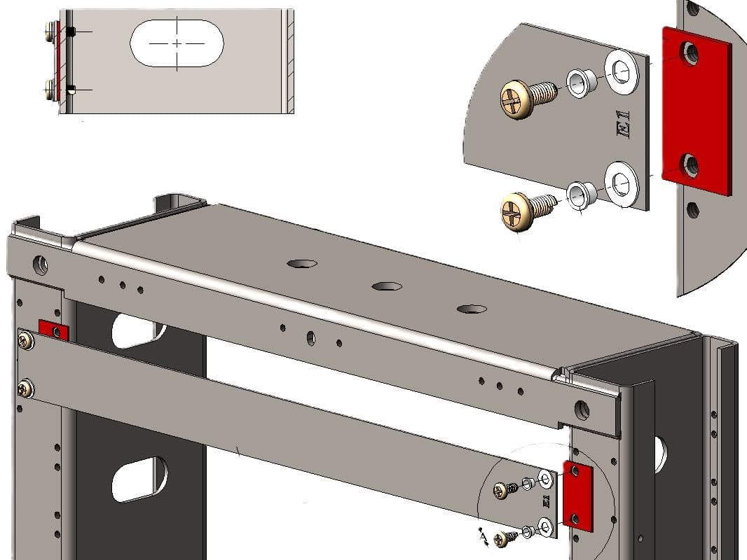 12-units min. Central Steel Fabricators 1ru Adapter Panel Isolation Hardware Kit - Includes Screws, - RAG9001