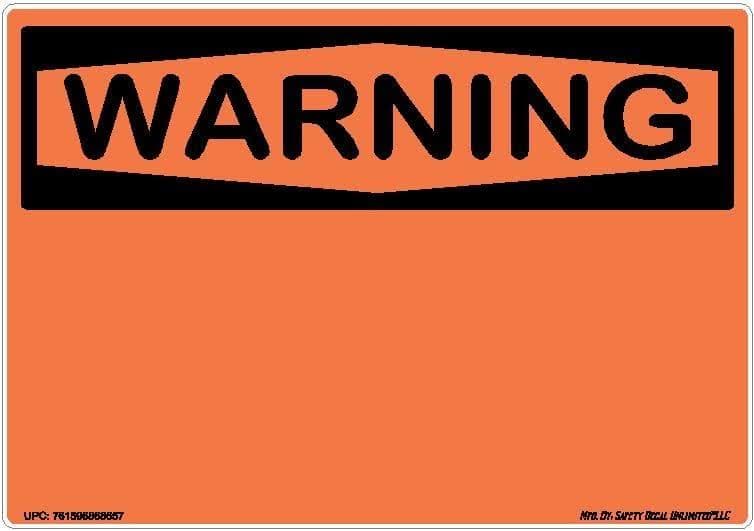 1640-units min. Budco 97DECAL Decal Black On Orange, Warning ~ Custom Print ~ - 97-DECAL