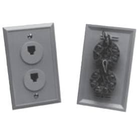 15-units min. Premier Flush Mount Jack 6 Conductor White Duplex Rj11c 1- Or 2-line. One-piece Unit With Two Independent Jacks And Mounting Screws - PT-625B3-6-85
