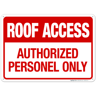 11-units min. Premier Sign Reflective Sheeting Danger Roof Access Authorized Personnel Only For Lumen 14 W X 10 H - LUM-LBL-ROOF