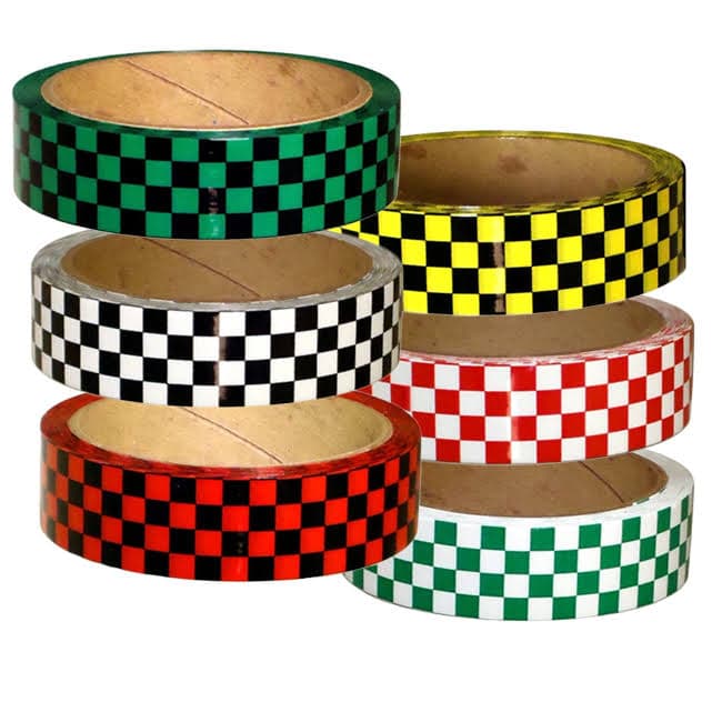 11-units min. Tape Planet CHECKER VINYL TAPE 1" X 18 YDS WHT/GRN - NTLCBWHGN1X18