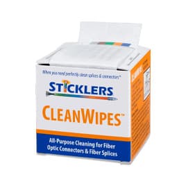 7-units min. Sticklers MCC-WCS100 CleanWipes 600 Portable Optical Grade Cleaning Wipes for Fiber End-Faces, 600+ Cleans, 100-Pack - MCC-WCS100