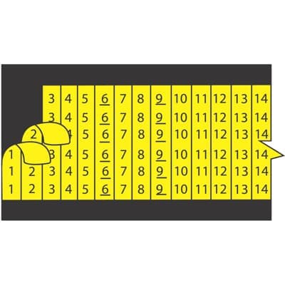 25-units min. ABB Installation Products Marker Wire Cards Black Characters On Orange Background 67-99 Legend - WCOR67-99S