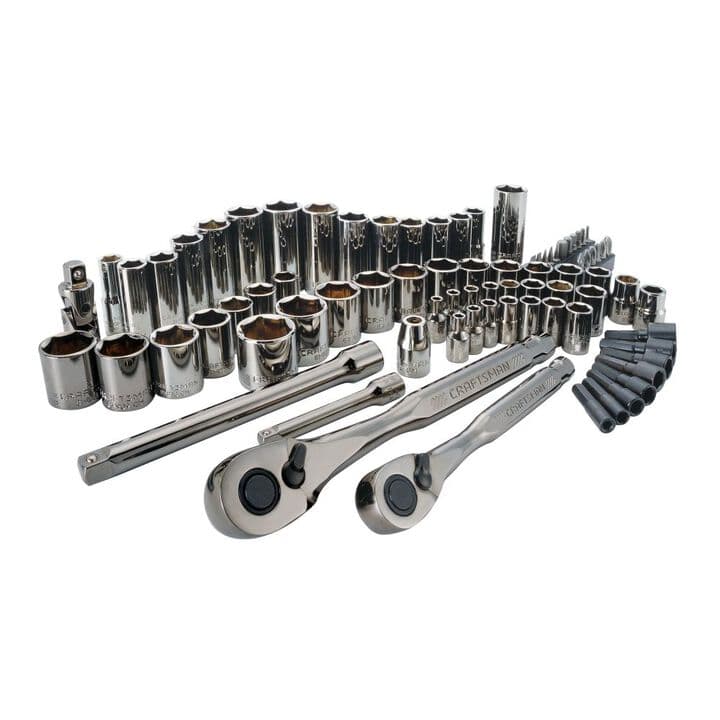 Unknown CMMT82335 - 81 Pc Sae/metris 1/4" 3/8" Dr. Mechanics Tool Set W/highacess Ratchet (used)