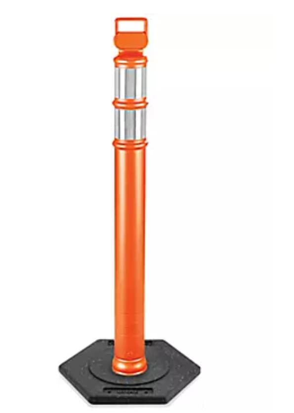 3-units min. ULine Delineator Post - 45 Orange W/base - H-2391