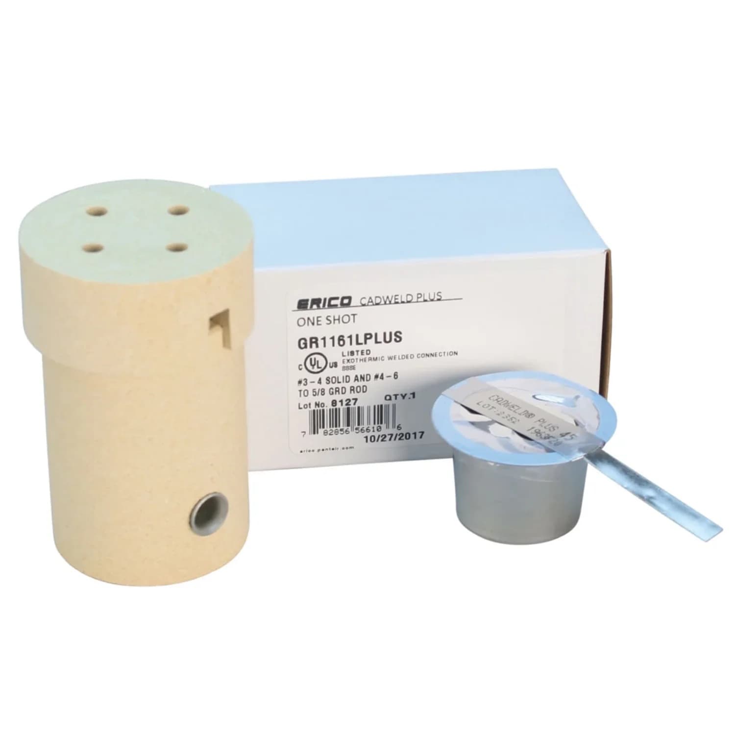 nVent GR1161LPLUS - CONNECTOR ONE-SHOT FOR 5/8IN GROUND ROD CONDUCTOR SIZE 3 4 SOLID 4 6 STRANDED RDUP ACCEPTED GR1-161L