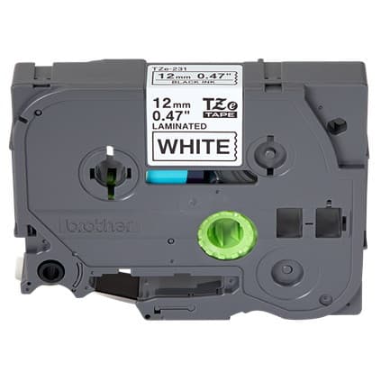 3-units min. Brother Brother Label Tape, 1/2" Black/white - TZE231