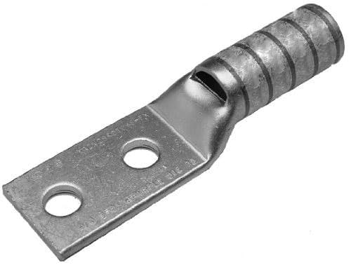 6-units min. Burndy *2hole Long Lug- #2 Flex Wire W/1/4"stud - YAZV2C2TC14FX