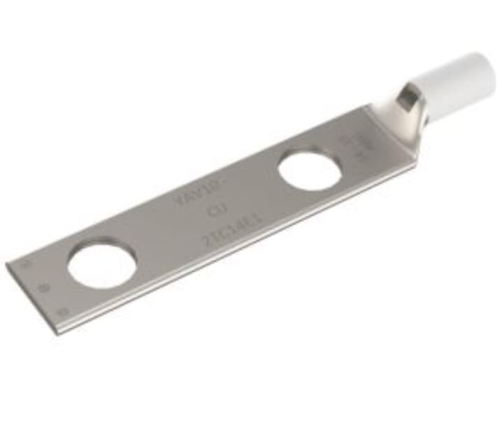 Burndy YAV102TC14 - 14-10 Awg - 12-10 Sol Cu, Two Hole, 1/4 Stud Size, 5/8 Hole Spacing, Standard Barrel, Inspection Window