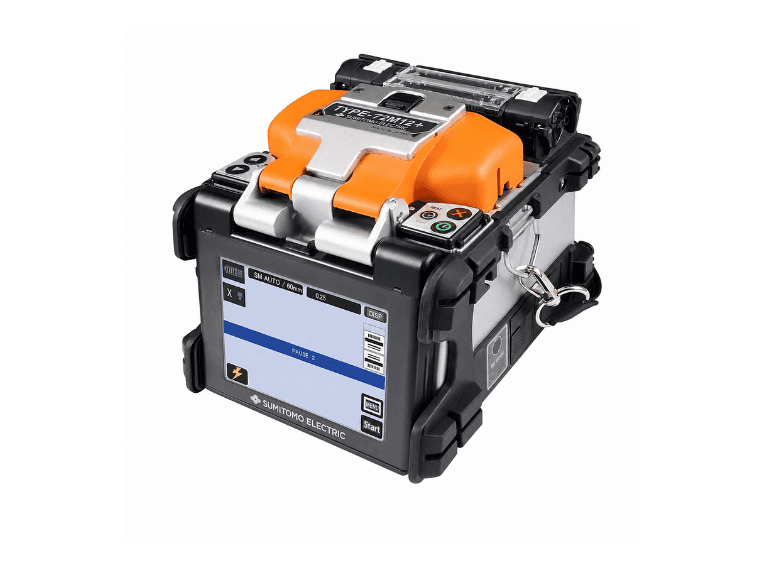 Sumitomo Corporation TYPEQ101M12KIT6RM1 Splicer Fusion Kit, W Dual Bin Ht Shk Ovens. Inc Precn Fib Cleav W Autorotat Bld ,htd Fib Strpr, 25 Splice Protslvs, Pair Of 12f Holders, Pair Of 250um Sin Fib Hold, Ship Case, Spr Electrs , Cooltray, Ac Iface/batt Charger