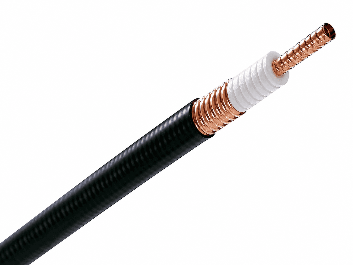 6-units min. CommScope Virtual Air Coaxial Cable - 50-ohm, 1-1/4, Black PE Jacket - for Professional Audio and Video Installations - AVA6P-50-C